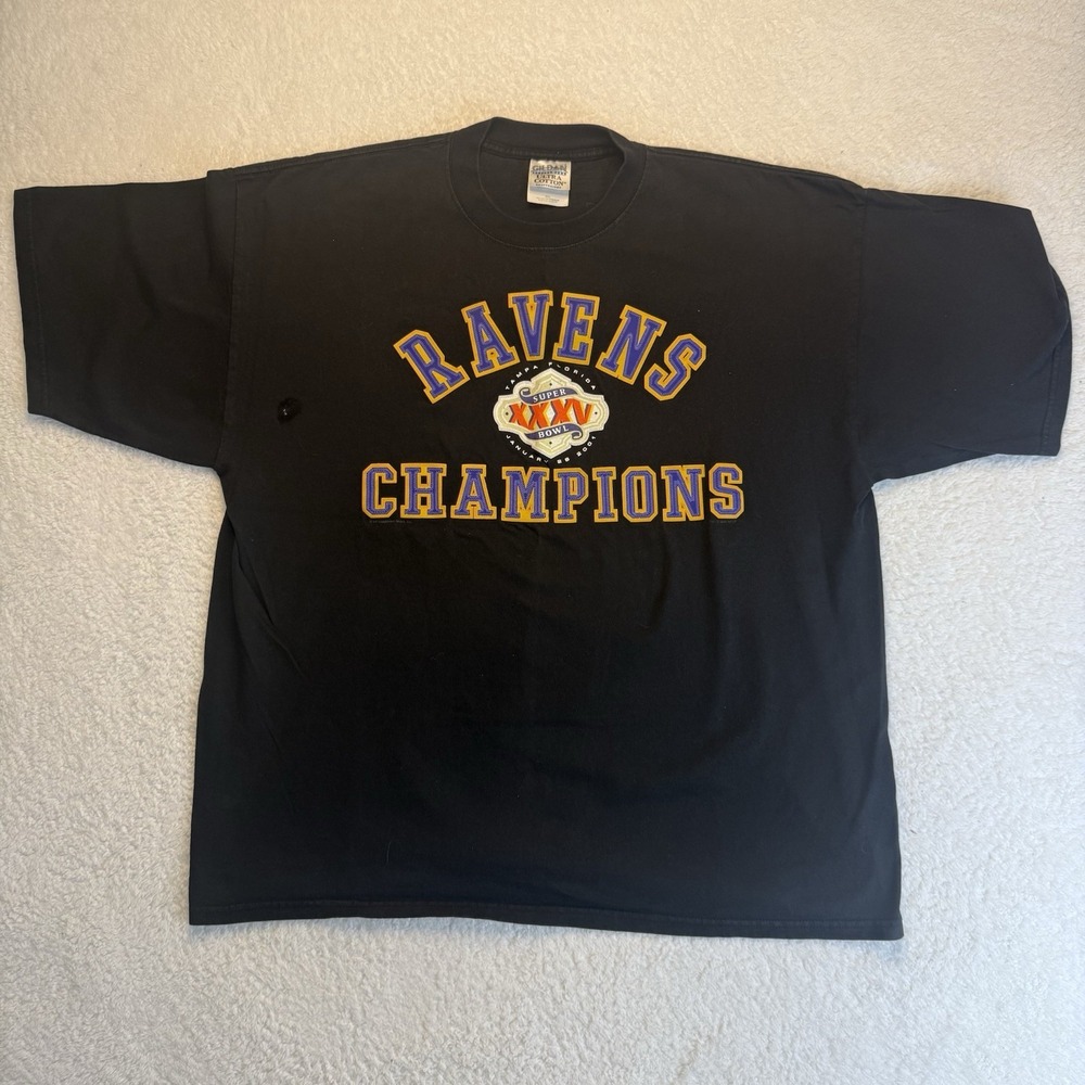 Super Bowl XXXV Champions‎ 2001 Baltimore Ravens Mens Shirt 2XL - Picture 2 of 8